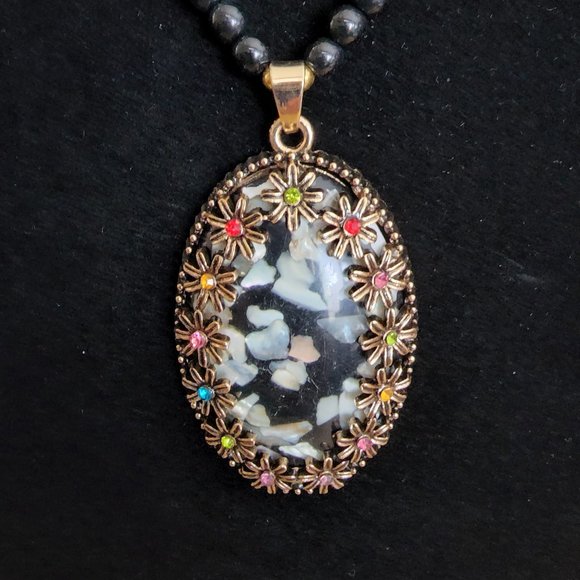 Betsey Johnson Jewelry - Betsey Johnson inlaid-shell-pendant-crystal-beads